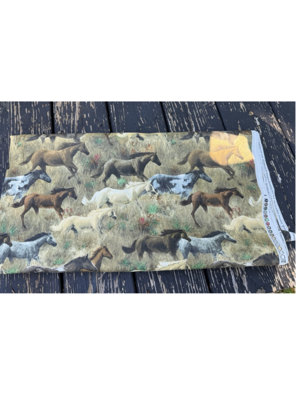 James Hautman Running Horses Fabric 4.16 Yds 44” Wide Cranston Western Mustang - Picture 9 of 9